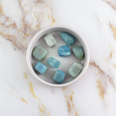 Aquamarine rolled stone