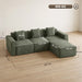 Canapé 3 Places avec Pouf Réversible, Canapé d'Angle Modulable en Chenille 251 cm Moderne, Assise Large, Vert Aosom