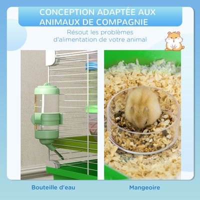 Grande cage pour hamsters cage pour rongeur 5 niveaux avec tunnels abreuvoir roue maisonnette échelles