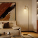 Lampadaire sur pied salon lampe sur pied avec abat-jour en verre texturé interrupteur à pied 29 x 25 x 152 cm métal or Aosom