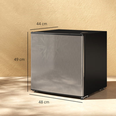 Réfrigérateur congélateur 46 L, petit réfrigérateur combiné avec portes réversibles, 48 x 44 x 49 cm, argenté