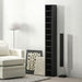 Rangements pour CD et DVD avec 12 compartiments, capacité max. 204 CD, 21 x 20 x 175 cm, noir Aosom