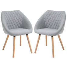 Lot de 2 Chaises de Salle à Manger Design scandinave - Pieds effilés Bois hêtre - Assise Dossier accoudoirs