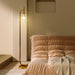 Lampadaire sur pied salon lampe sur pied avec abat-jour en verre texturé interrupteur à pied 29 x 25 x 152 cm métal or Aosom