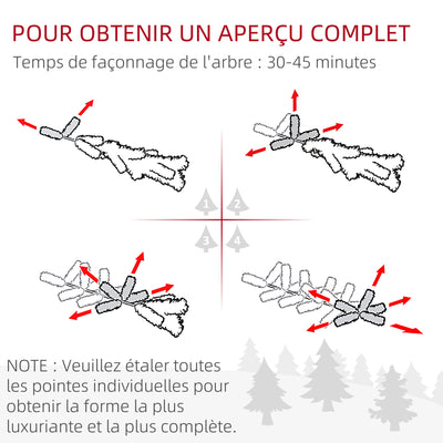 Sapin de Noël artificiel 180 cm Arbre de Noël avec support en acier pliable, 467 Branches, décoration de Noël, Vert
