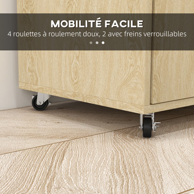 Desserte chariot cuisine multi rangements avec roulettes 75 x 40 x 80,5 cm