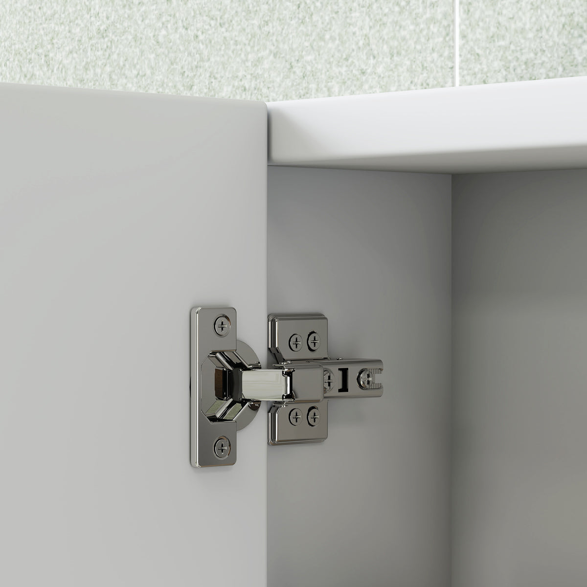 Armoire murale salle de bain avec miroir, armoire de toilette 3 portes miroir, étagères réglables, 91,5x11,5x65cm, blanc