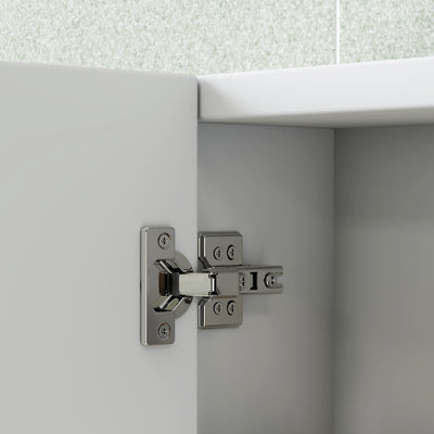 Armoire murale salle de bain avec miroir, armoire de toilette 3 portes miroir, étagères réglables, 91,5x11,5x65cm, blanc