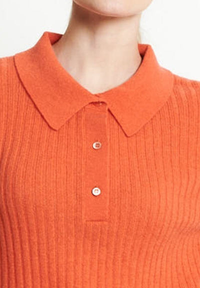 Polo manches courtes femme en cachemire mandarine - RIA 13