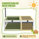 Maison enclos cage pour petit animal tortue avec 2 espaces support de lampe réglable 81 x 48 x 31,5 cm gris Aosom