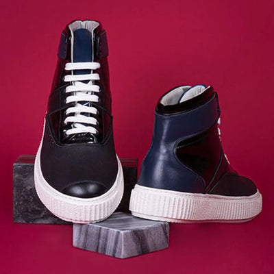 Baskets montantes HEAKER noires et bleues