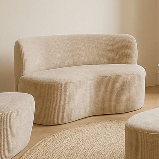 Mini canapé 2 places en velours côtelé beige COME HomeAdcesse