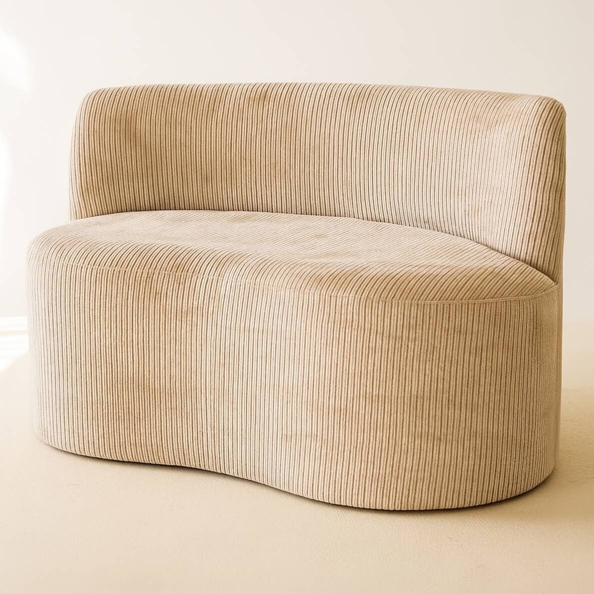 Mini canapé 2 places en velours côtelé beige COME HomeAdcesse