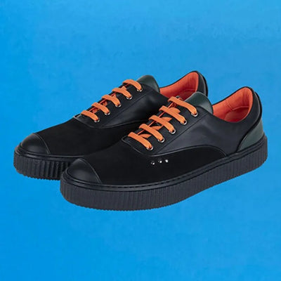 Baskets MEAKER Bright Black noir, orange et vert
