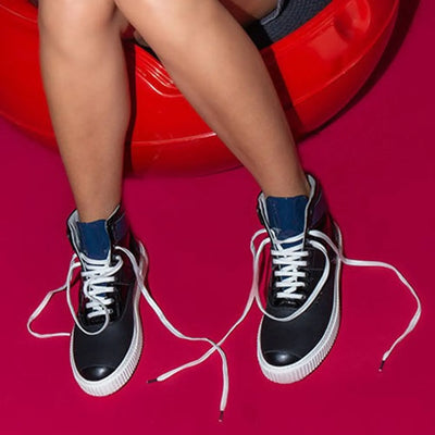 Baskets montantes HEAKER noires et bleues