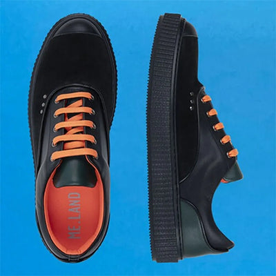 Baskets MEAKER Bright Black noir, orange et vert