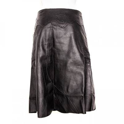 Jupe Midi 'Inlay' Cuir
