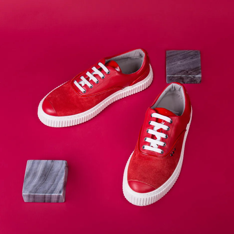 UNISEX Basket MEAKER suede rouge