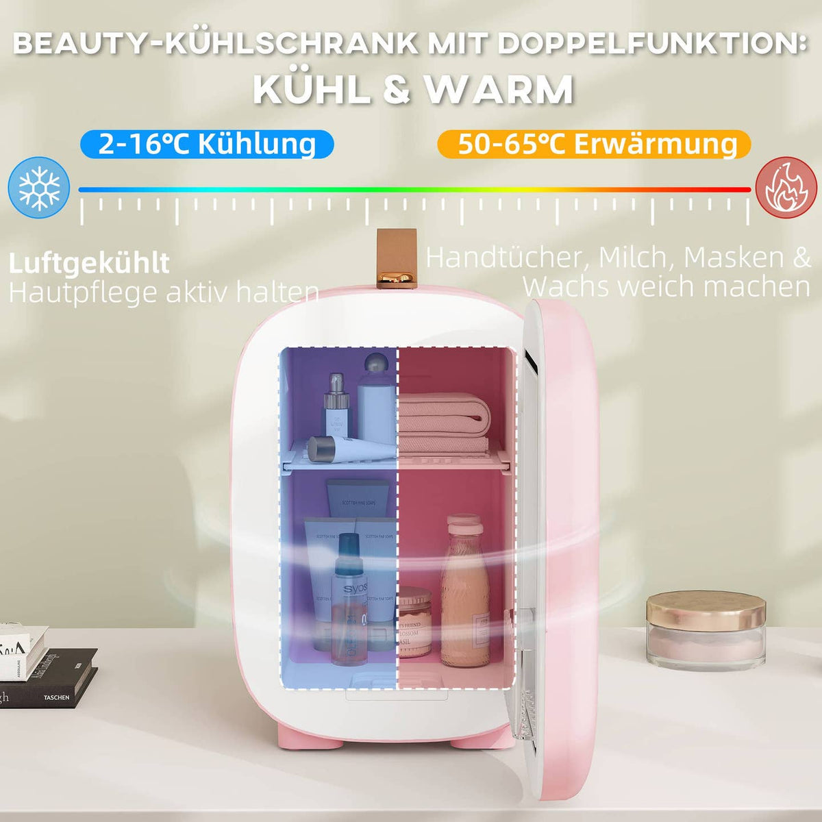 Mini réfrigérateur réfrigérateur Beauty Fridge, rose
