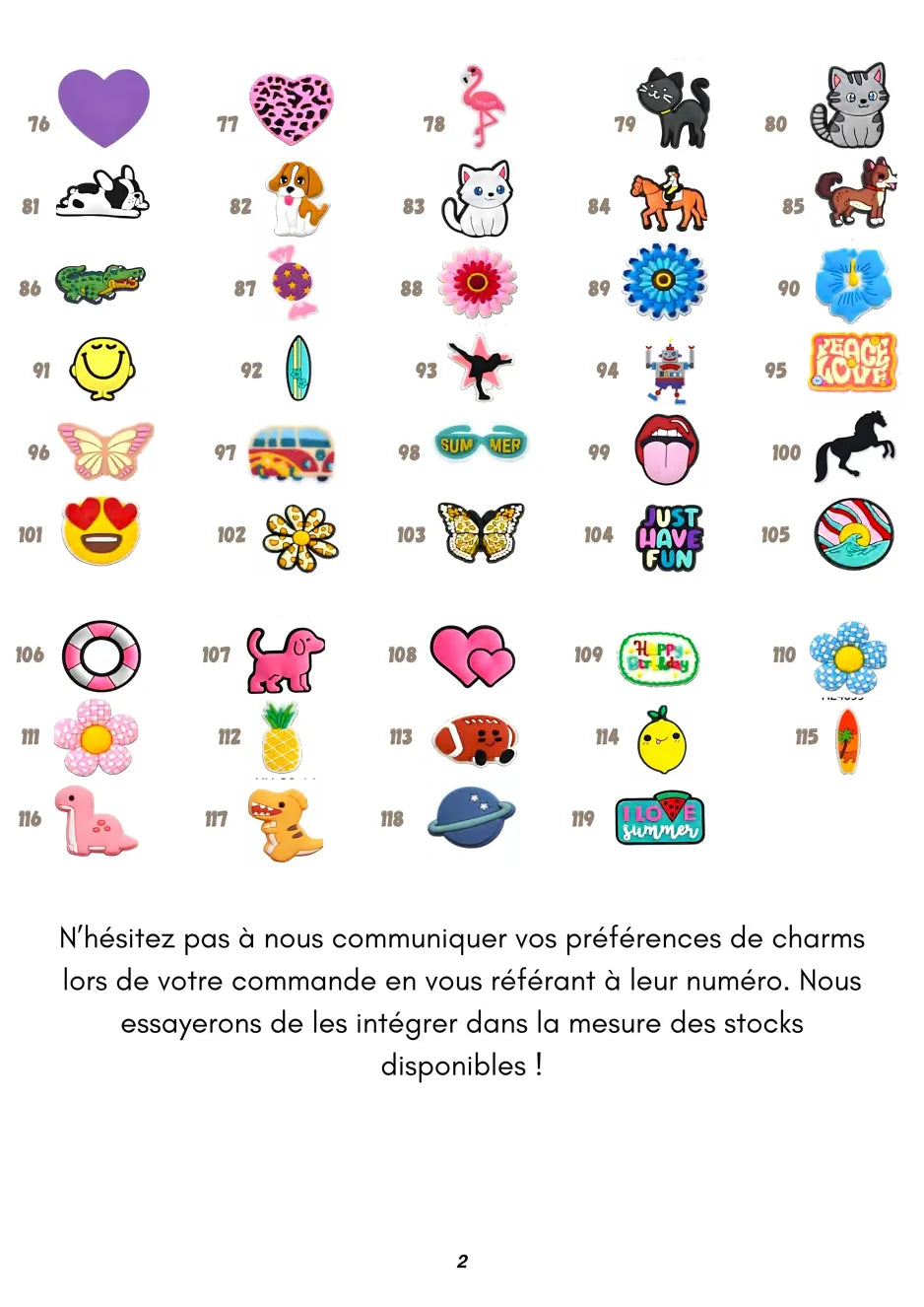 Pack recharge de 50 Charms Fun & Colorés pour Bar à Charms PETIKIDS - jouets créatif enfants/Ado/Kidulte/Kit créatif