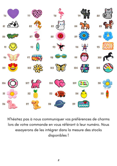 Pack recharge de 50 Charms Fun & Colorés pour Bar à Charms PETIKIDS - jouets créatif enfants/Ado/Kidulte/Kit créatif