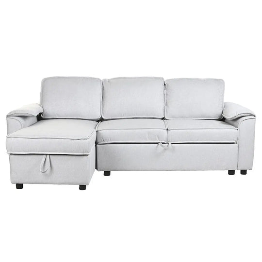 Canapé-lit en polyester 220x153x88 gris clair MB219487 HomeAdcesse