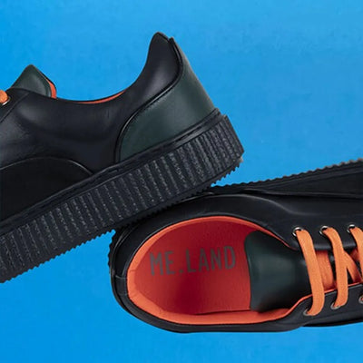 Baskets MEAKER Bright Black noir, orange et vert