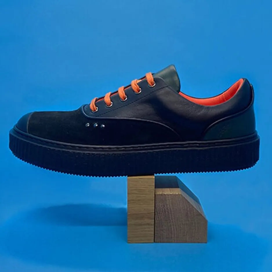 Baskets MEAKER Bright Black noir, orange et vert