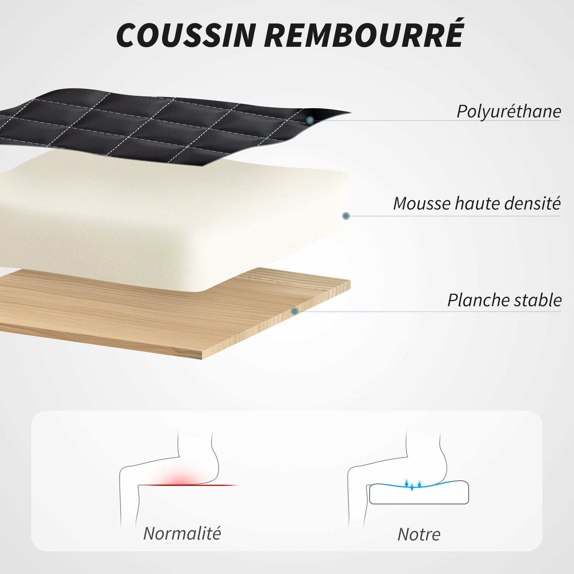 Fauteuil de bureau, chaise bureau ergonomique avec accoudoirs relevables, hauteur réglable, fonction de bascule, noir