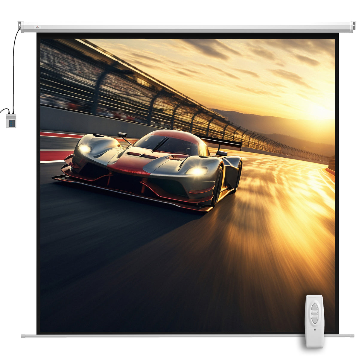 Écran de projection motorisé 120 Pouces, 4K HD électrique, montage mural ou plafond, panneau de commande et télécommande