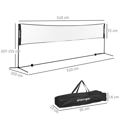 Ensemble set complet de badminton, pickleball et volleyball, 3 en 1, jeux sport extérieur avec filet hauteur réglable