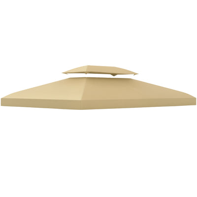 Toile de rechange pour pavillon tonnelle tente 3 x 4 m polyester haute densité 180 g/m² beige