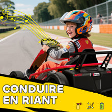 Voiture électrique GoKart kart électrique pour enfants 2 x 24 V moteurs mode dérive à 13 km/h 119 x 77 x 54 cm rouge