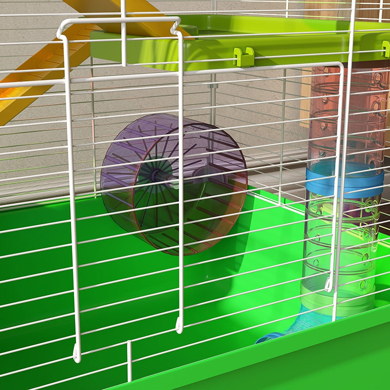 Grande cage pour hamsters cage pour rongeur 5 niveaux avec tunnels abreuvoir roue maisonnette échelles