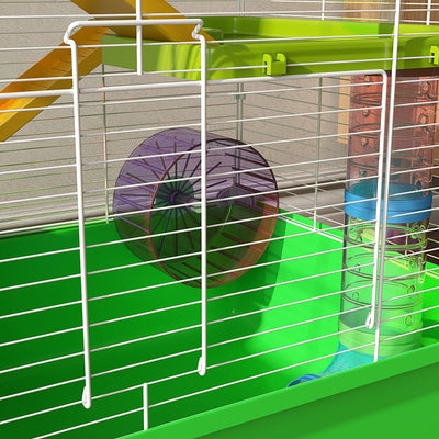 Grande cage pour hamsters cage pour rongeur 5 niveaux avec tunnels abreuvoir roue maisonnette échelles