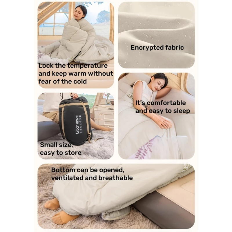 Adult Camping Sleeping Bag Thick Warm Polyester Blend LPT
