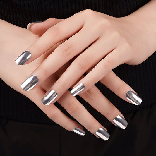 Láminas de Gel - Silver Sheen - Nooves Nails