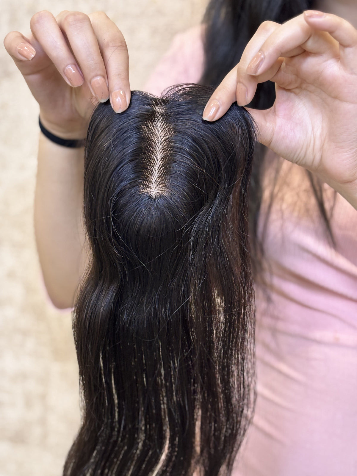 Hair Topper for Thinning Crown | Silk Base | Natural Black | Straight | Remy Hair India