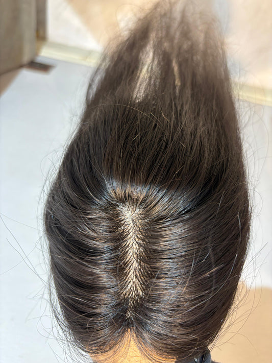 Hair Patch for Bald Spots | Silk Base | Natural Black | Straight | Remy Hair India