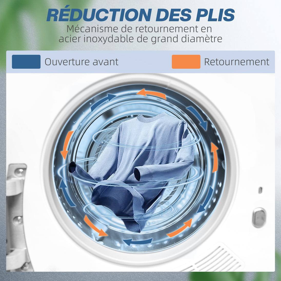 Sèche-linge à évacuation portable 4 Kg, sèche-linge 800 W compact, 5 modes de séchage, minuterie, blanc Aosom