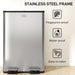 Poubelle de cuisine double, 2 x 28L, 2 couvercles à fermeture douce, seaux intérieurs amovibles et poignées Aosom