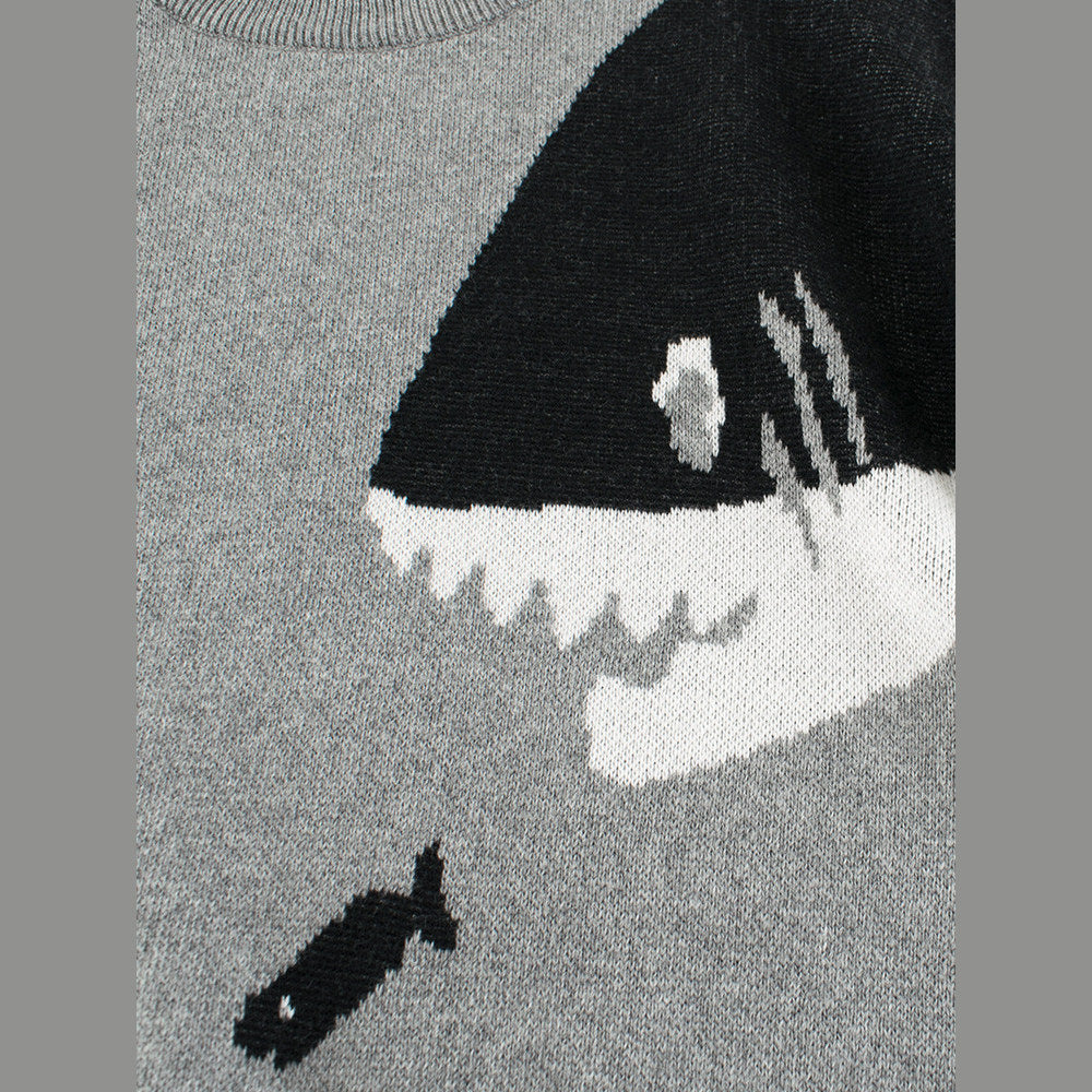 MyKids-USA® Baby Boy Kids Fish and Shark Pattern Crew Neck Long Sleeves Knitwear Pullover