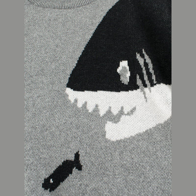 MyKids-USA® Baby Boy Kids Fish and Shark Pattern Crew Neck Long Sleeves Knitwear Pullover