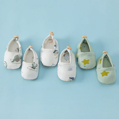 MyKids-USA® Baby Simple Cartoon Print Soft Sole Anti-slip Shoes with Cotton Fabric