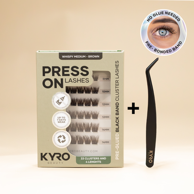 Starterkit Pre-Glued Whispy Medium (Brown) - Press-On Lashes