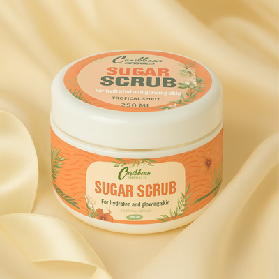 Caribbean Emerald Tropical Spirit Sugar Scrub 250ml and Caribbean Emerald Organic Coconut Oil 200ml