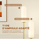 Lampadaire sur pied de salon lampe sur pied avec 2 abat-jours en verre, base en marbre et interrupteur à pied, blanc Aosom