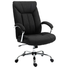 Fauteuil de bureau, chaise de bureau ergonomique, hauteur réglable, dossier haut, fonction de bascule, 65x78x118cm, noir