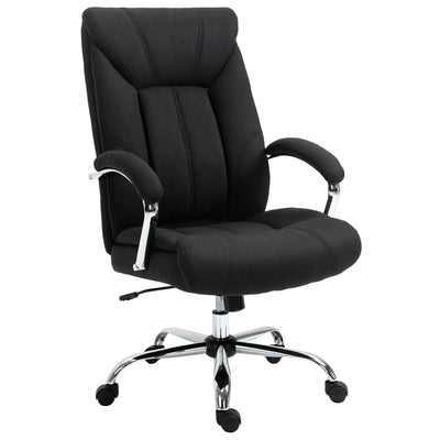 Fauteuil de bureau, chaise de bureau ergonomique, hauteur réglable, dossier haut, fonction de bascule, 65x78x118cm, noir