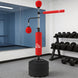 Sac de frappe sur pied 4 en 1 punching ball autonome balles de vitesse barre rotative gants 88 x 50 x 160-230 cm rouge Aosom